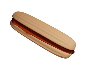 Cookies with jam, 3d illustration for biscuit package design. 3d rendering