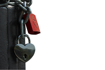 Liebesschlösser am Weser-Skywalk, freigestellt
