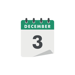 December Calendar Icon Vector Template