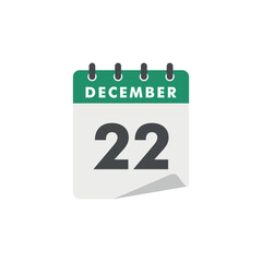 December Calendar Icon Vector Template