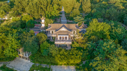 Fototapeta na wymiar Aerial photography of Yuxi Park, Qiaoxi District, Shijiazhuang City, Hebei Province, China