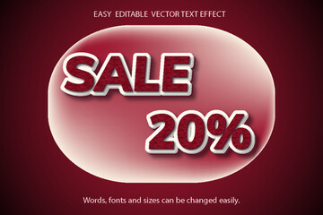 Sale text effect template in 3D bold style.
