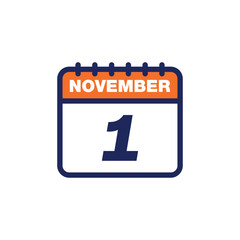 November Calendar Icon Vector Template