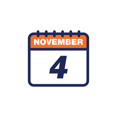 November Calendar Icon Vector Template