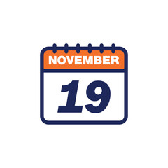 November Calendar Icon Vector Template
