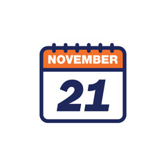 Fototapeta premium November Calendar Icon Vector Template