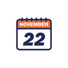 November Calendar Icon Vector Template