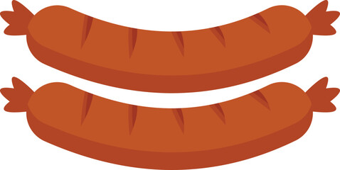Bbq sausage icon. Flat illustration of Bbq sausage vector icon for web design isolated