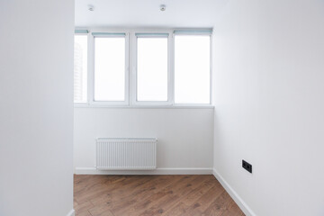 interior decoration of the interior of the balcony of a residential apartment. view from the balcony.
