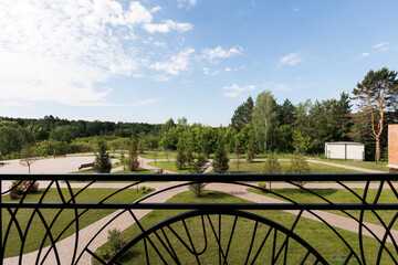 interior decoration of the interior of the balcony of a residential apartment. view from the balcony.