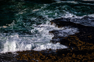 High tide and huge waves in the Atlantic Ocean, Morocco.