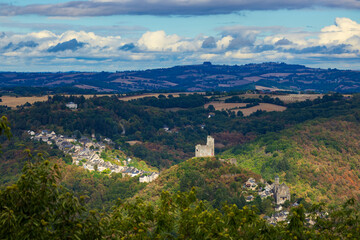 Fototapeta na wymiar Castle and village in Najac, Aveyron, Southern France