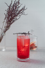 Red alcoholic cocktail for the menu bar or restaurant
