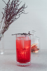Red alcoholic cocktail for the menu bar or restaurant