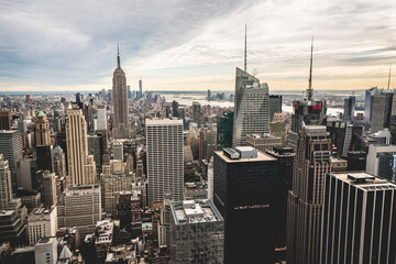 Fototapeta na wymiar New York city architecture from high vantage point