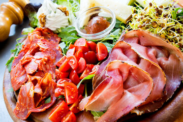 Italian antipasti in Naples. The antipasto is a type of starter typical of Italian gastronomy.