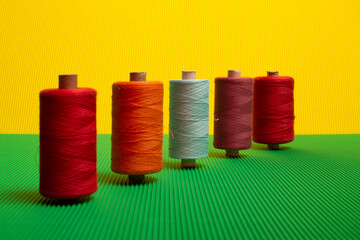 Coils with colored threads on a colored background