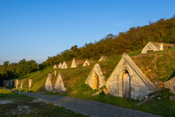 Autumnal Gombos-hegyi pincesor in Hercegkut, UNESCO site, Great Plain, North Hungary