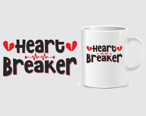 Valentine's day mug design vector