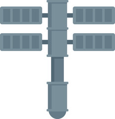 Modern space station icon flat vector. International mars station. X space rocket isolated