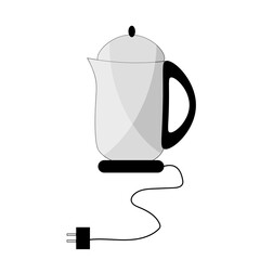 Electric kettle isolated on white background. Kitchen appliance. Website poster with teapot. Advertising banner with teakettle.