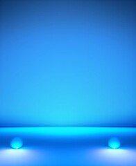 abstract neon blue glow stage background with bubbles