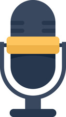 Podcast home microphone icon. Flat illustration of Podcast home microphone vector icon for web design isolated