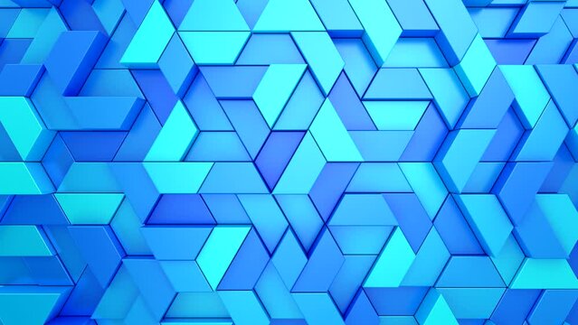 Background of Geometric Shapes. Abstract motion, loop, two color, 3d rendering, 4k resolution
