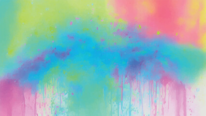 Blue Pink Green Colorful Splash Splat Stain Dirty Texture Backgrund Watercolor Painting Vector Illustration