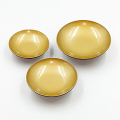 Set of 3 Japanese Sake Drinking Cup Red Urushi Lacquerware for Wedding Tradition Ceremony