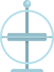 Obraz premium Physics gyroscope icon flat vector. Momentum accelerometer. Smart gravity sensor isolated
