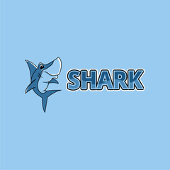illustration of a shark and its text, vector file eps 10