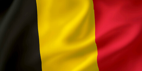 Belgium waving flag background. 3D illustration of  Belgium flag