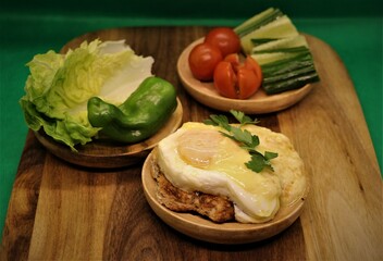 cheesy egg and salad  cheese
