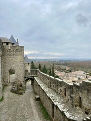 Obraz premium castle in the hill in the old carcassonne cité