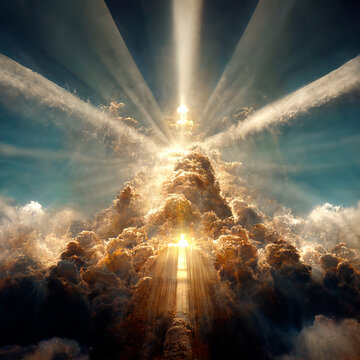 gates of heaven with rays of God's light coming out of paradise GENERATIVE AI, GENERATIVE, AI