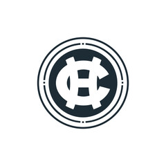HC or ch letter logo, cryptocurrency logo design 