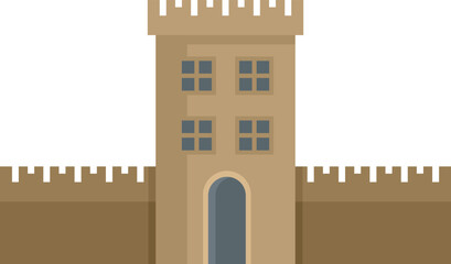 Ireland fort icon flat vector. Castle culture. Historical fort isolated - obrazy, fototapety, plakaty