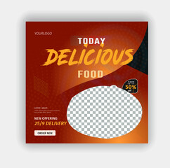 Food menu and restaurant social media banner template