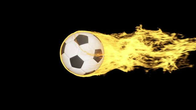 Soccer ball fireball - 3d render with alpha channel.