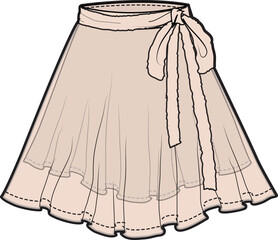 MIDI CIRCLE SKIRT FOR GIRLS WEAR VECTOR