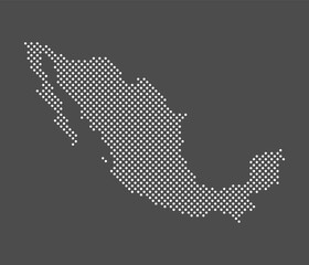 Obraz premium Mexico map dot on gray background. Dotted map of Mexico. Vector eps10.