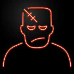 zombie neon sign, modern glowing banner design, colorful modern design trends on black background. Vector illustration.