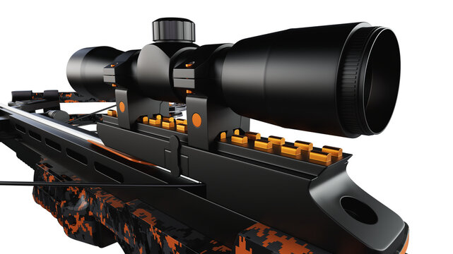 3D render of Crossbow. Beautiful 3d model of a gun. Gun for hunting