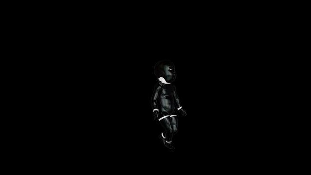 Humanoid Dancing Transparent Alpha Video Animation