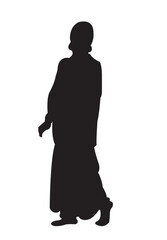 silhouette of a person in a dress