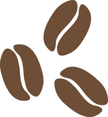 Organic Shaped Brown Coffee Bean Icons. Vector Image.