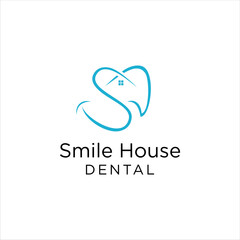 Obraz premium smile house logo design,dental family logo vector