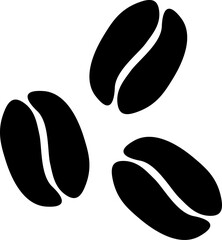 Organic Shaped Black Coffee Bean Icons. Vector Image.