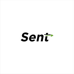 letter word sent logo with arrow, delivery transfer money design